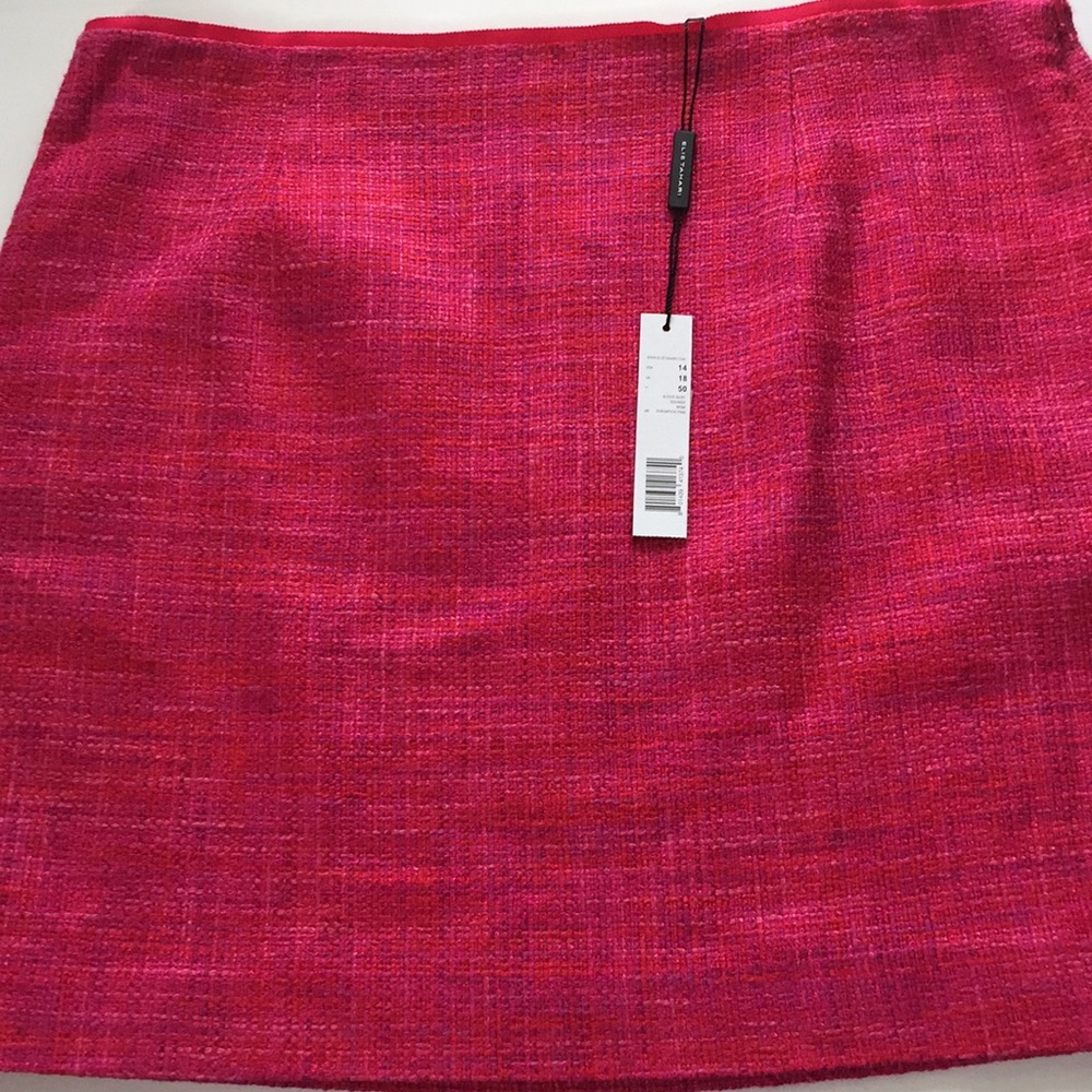 Elie Tahari Alexis bright pink tweed skirt - Picture 3 of 7